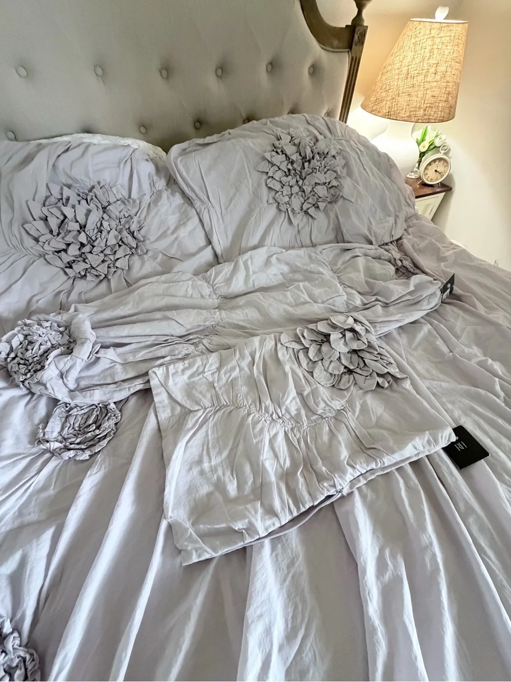 RESTORATION HARDWARE Queen Lilac Fleur Duvet Comforter 4 Pillow Shams $565.00!